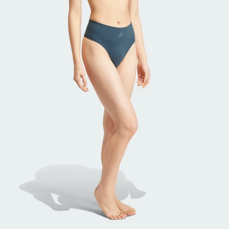 Adidas ACTIVE SEAMLESS MICRO STRETCH THONG UNDERWEAR Underpants Women's Arctic Blue-2