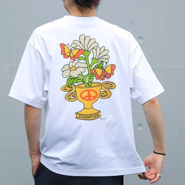Champion Yusuke Komori Collaboration Model T-Shirts Unisex White-2