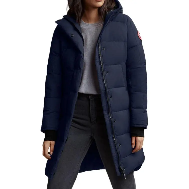 Canada Goose Logo Patch Hooded Quilted Coat-4