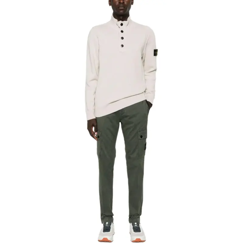 STONE ISLAND Buttoned High Neck Jumper-2
