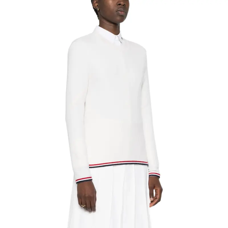 THOM BROWNE Striped border Cashmere Jumper-1