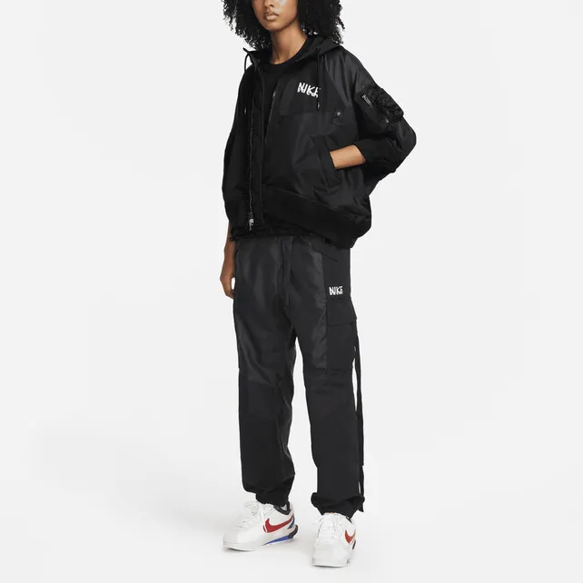 Nike X Sacai Women'ss Full Zip Hooded Jacket Asia Sizing Black-3