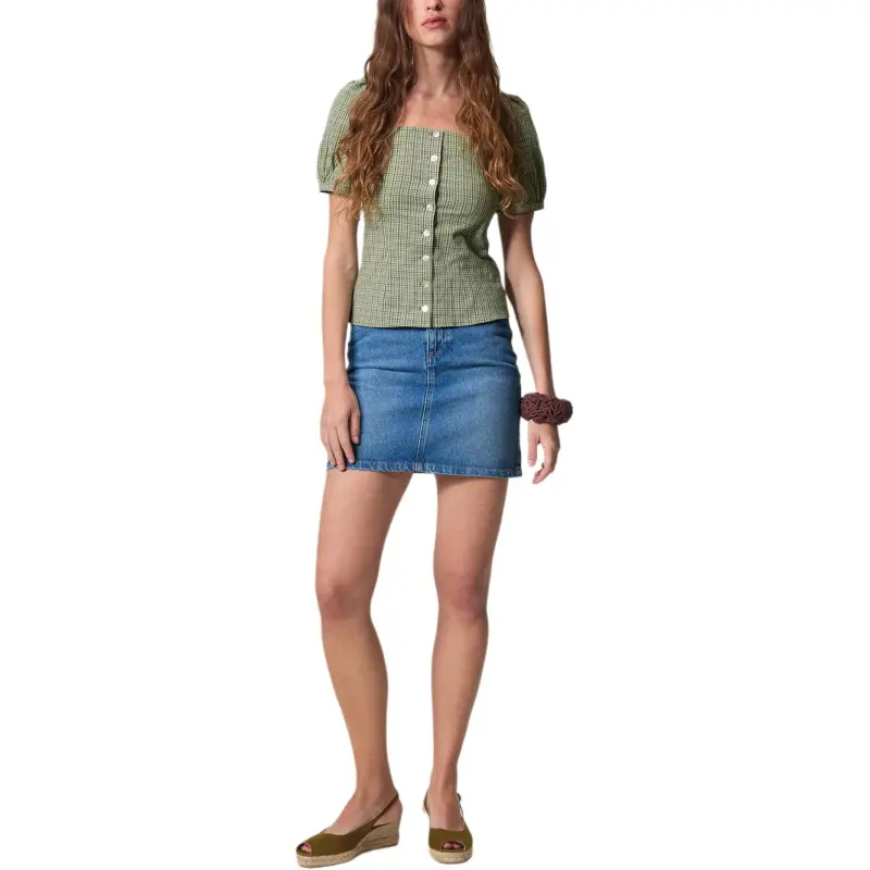Rouje Shirts Women's Green Madras Print-1