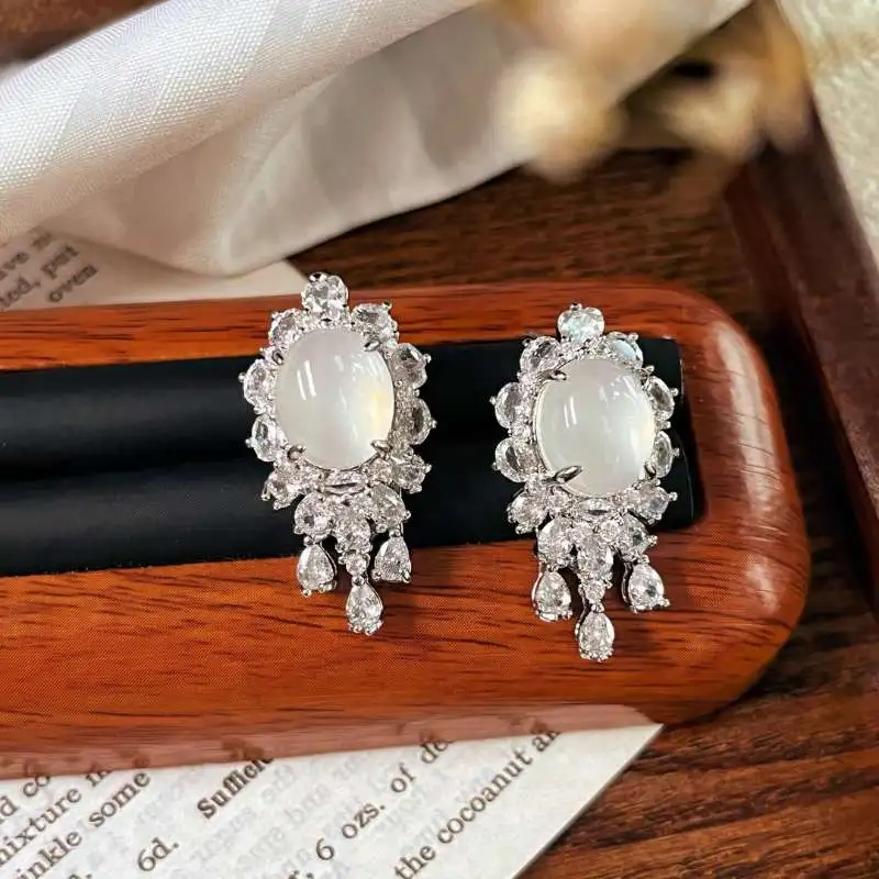 Grace Chalcedony Earrings Women's-2