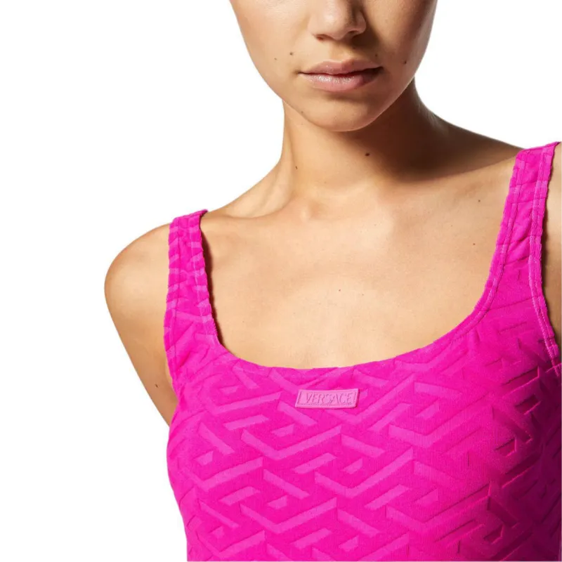 VERSACE La Greca Towel Mini Dress 'Pink'-4