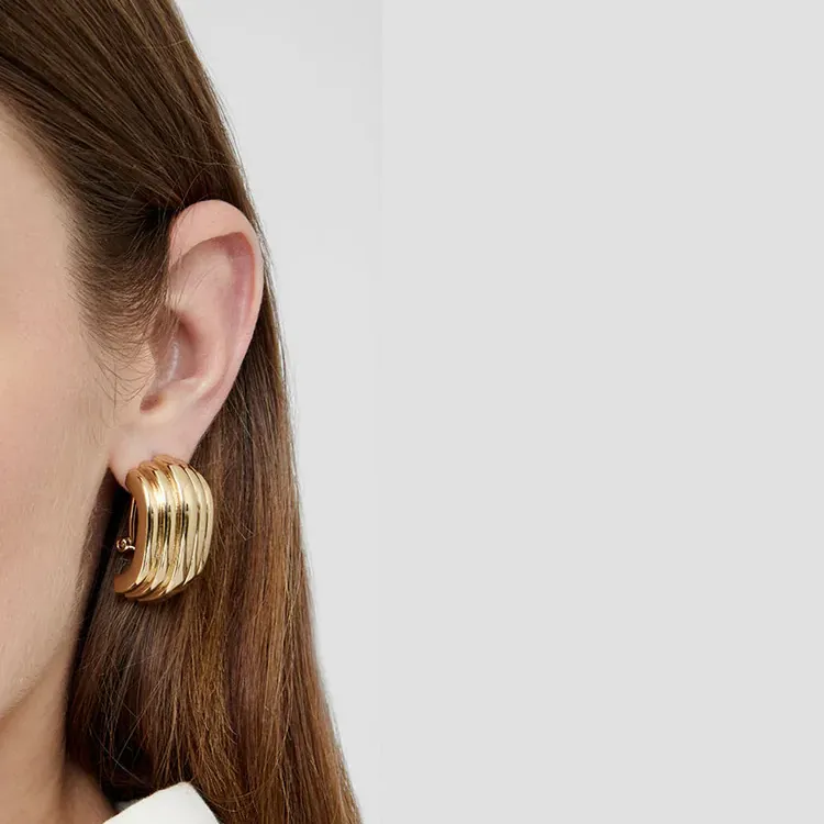 Anine Bing 14K Gold Plated Brass Earrings Women's Gold-2