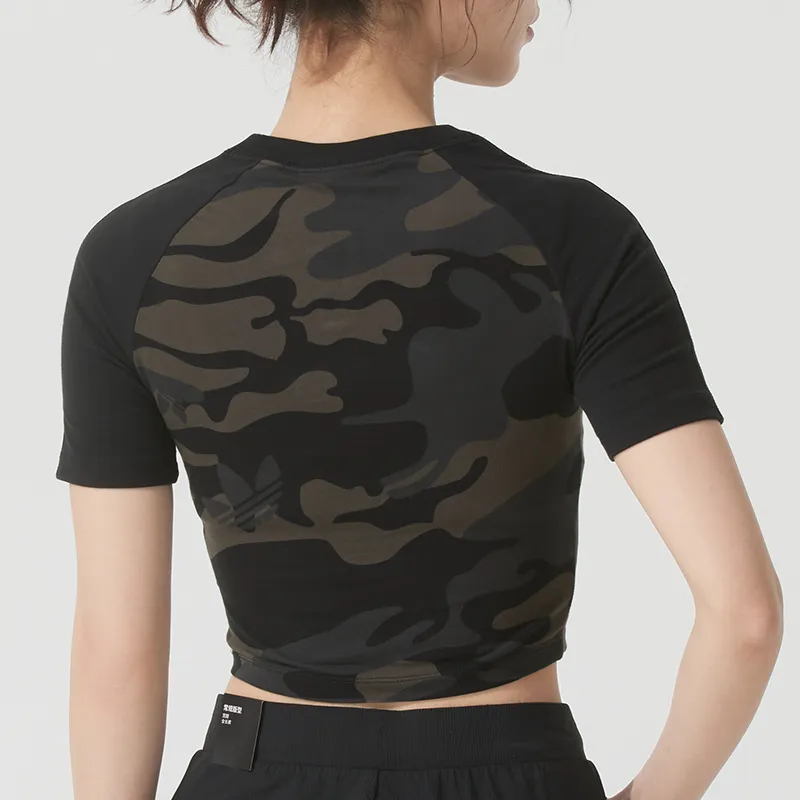 Adidas Originals BABY TEE Crop Top Women's Black/Grass Green-2