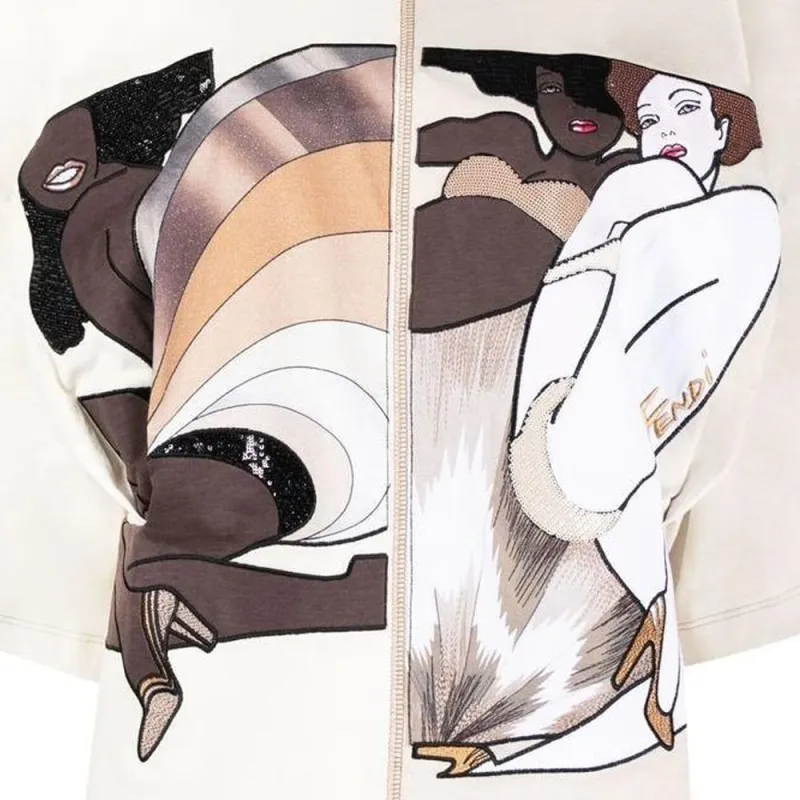 FENDI T Shirts Women's White-4