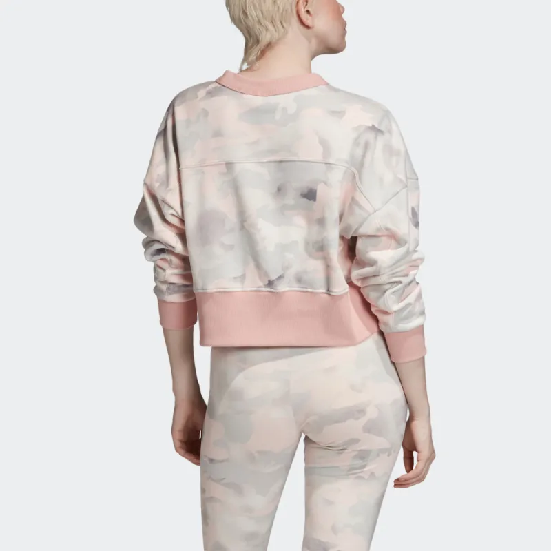 Adidas Originals Clover Series Outfit Sweatshirt Women's Pink White/Ash Gray/Light Gray Desert Pink-3