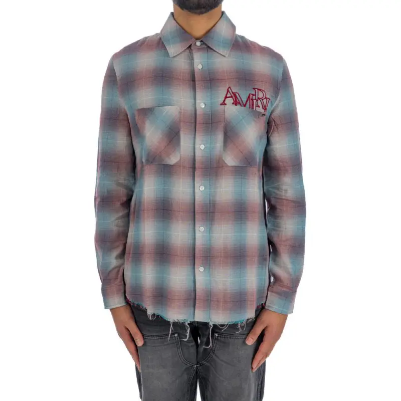 AMIRI Staggered-logo Check-pattern Shirt-1