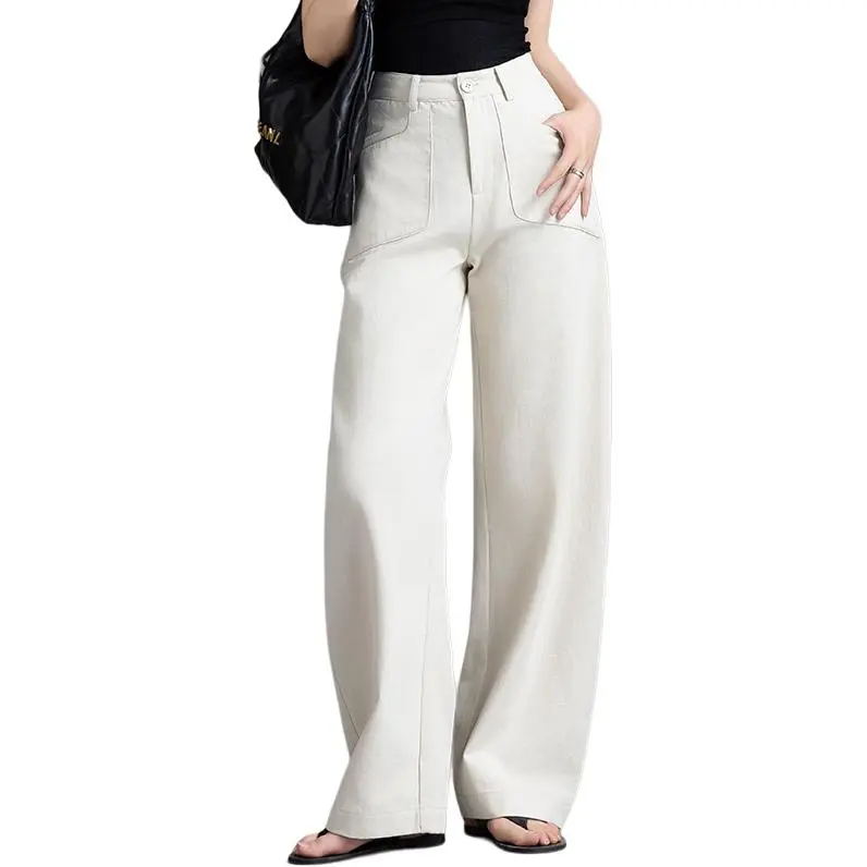You Cow Me Pants Casual Pants Women's Ecru-5