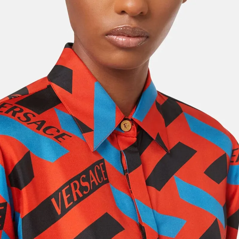 VERSACE Shirts Women's Red-4