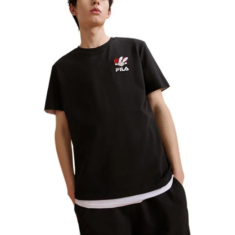 FILA CNY X Buer Rabbit T Shirt Unisex Jet Black-2
