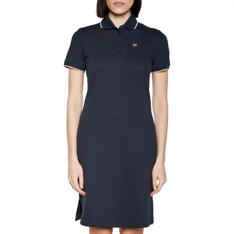 EMPORIO ARMANI EA7 SS24 Short Sleeved Dress Women's Marine Blue-2