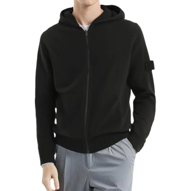 STONE ISLAND Logo Patch Knitted Cardigan-3