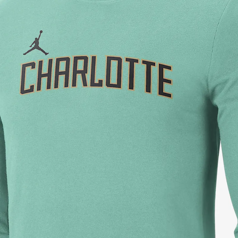 Nike Charlotte Hornets Essential City Edition Men's Jordan Nba Long Sleeve T Shirt-2