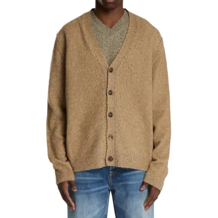 Maison Margiela Long Sleeved V Neck Cardigan-4