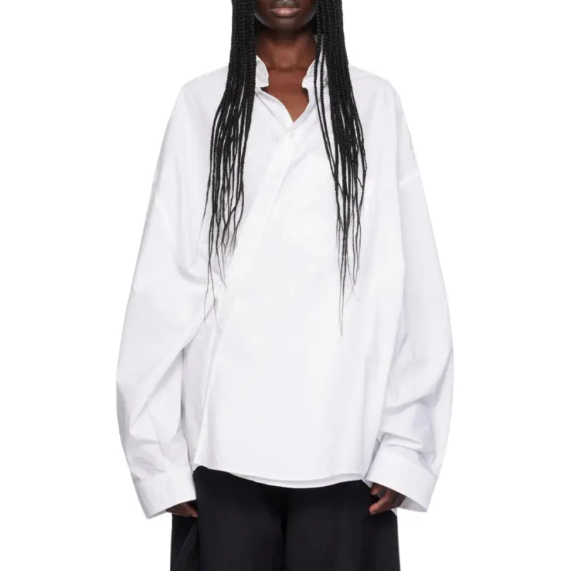 Balenciaga Logo Embroidered Wrap Shirt-2