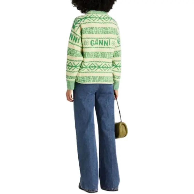 GANNI SS23 Sweater Knitwear Women's Green-3