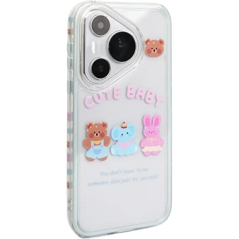 Wei Xin Acrylic Material 2 in 1 English Animal Phone Cases Compatibility With Huawei Mate 70/60 Pro/Pura 70/70 Pro+-1