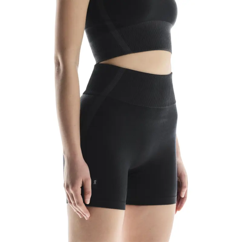 On Studio Knit Casual Shorts Women's Black/Eclipse Black-3
