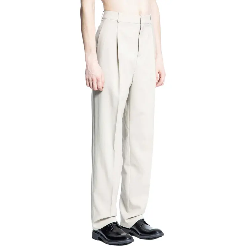 SAINT LAURENT High Waist Straight Leg Pants-4
