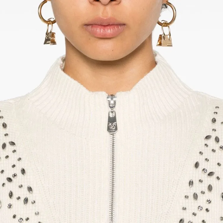 PINKO Bombay Embellished Half Zipped Jumper-1