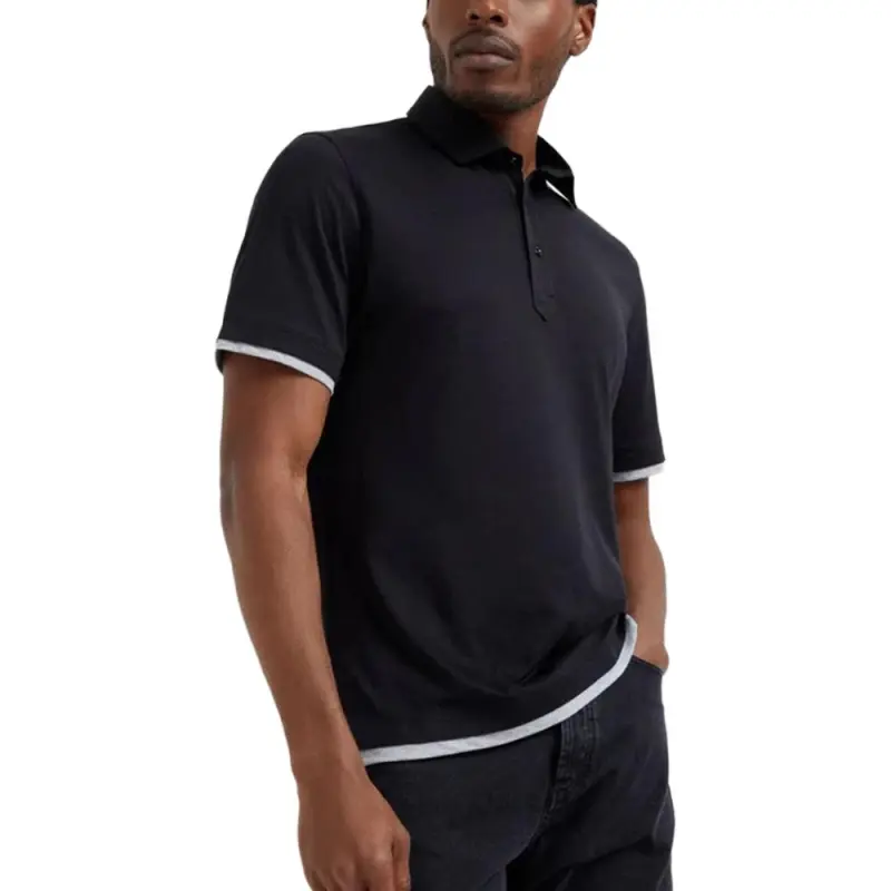 Brunello Cucinelli Contrast Trim Short Sleeved Polo Shirt-2
