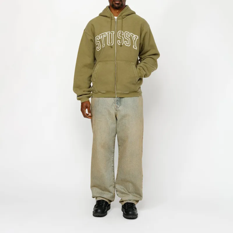 人気 ☆STUSSY☆ OUTLINE ZIP HOODIE OLIVE Stussy Outline Zip Hoodie Olive L - POIZON