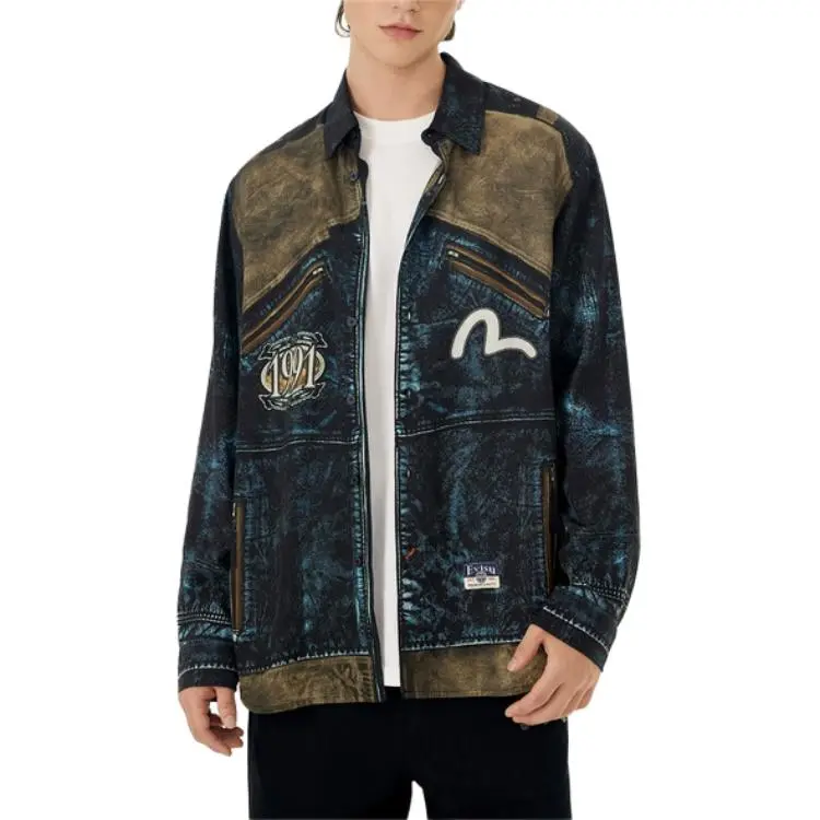 EVISU Shirt Men's Black All Over Print-3
