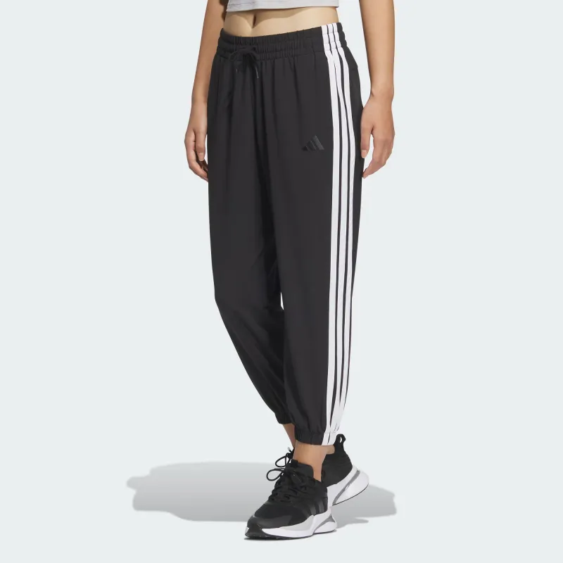 Adidas 3 Stripes Knitted Sweatpants Women's Black/White-3