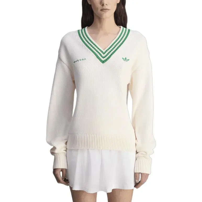 Adidas Originals Sporty & Rich V Neck Sweater-2