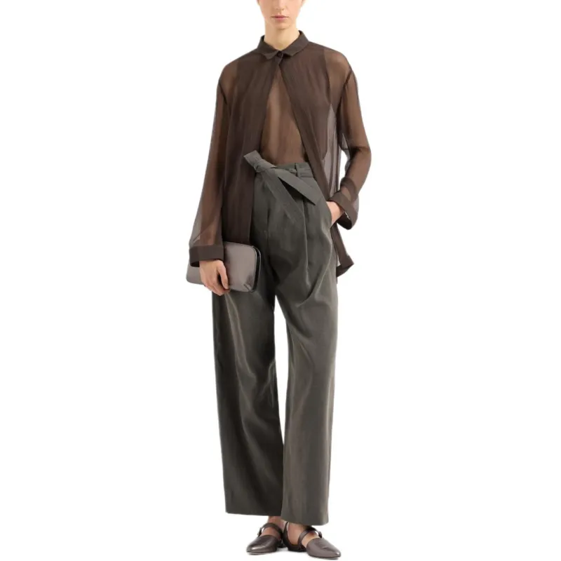 GIORGIO ARMANI Silk Crépon Loose Shirt-1