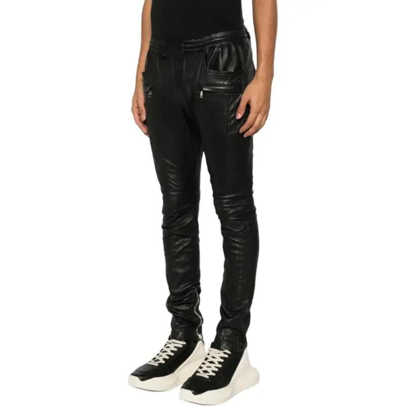 BALMAIN Quilted Leather Trousers-3
