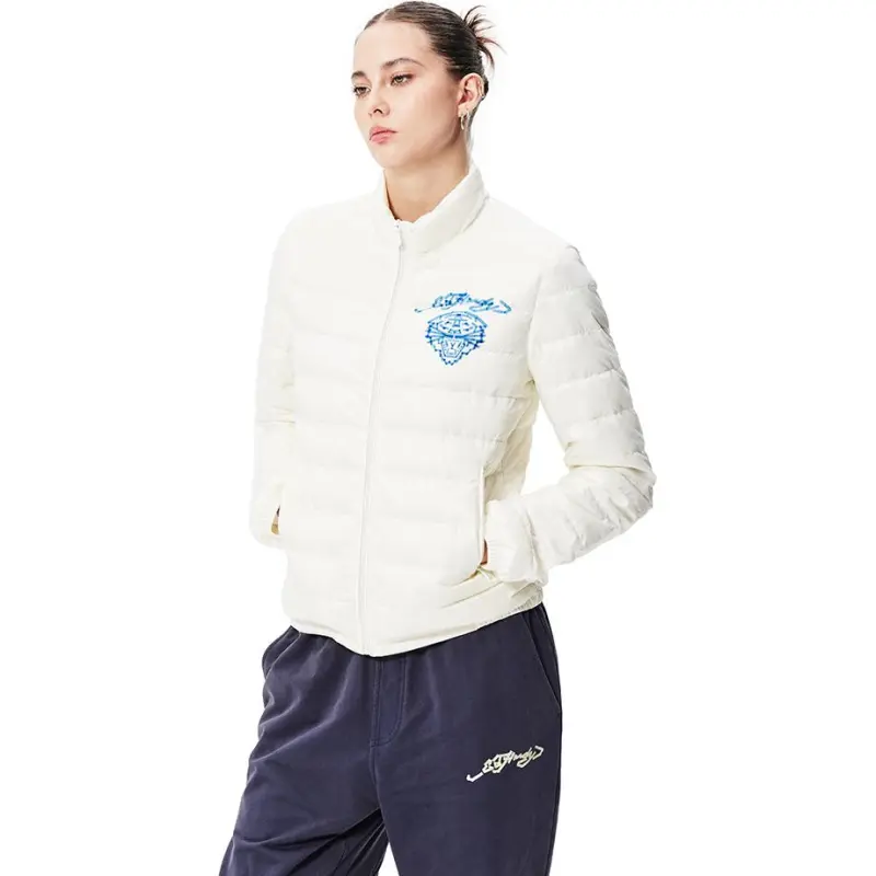 Ed Hardy FW24 Down Jacket Women's Ivory White-4