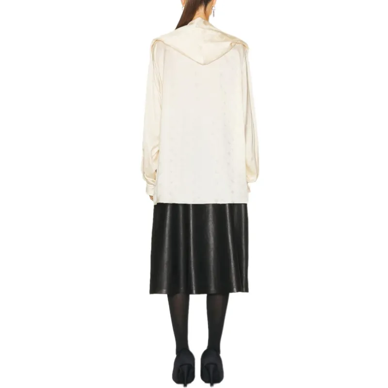 Balenciaga Ivory Hooded Blouse 'Ivory'-1