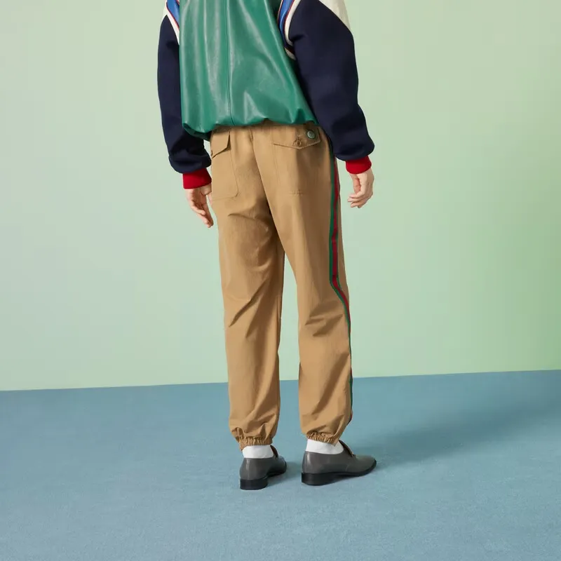 GUCCI Logo Embroidered Tapered Pants-2