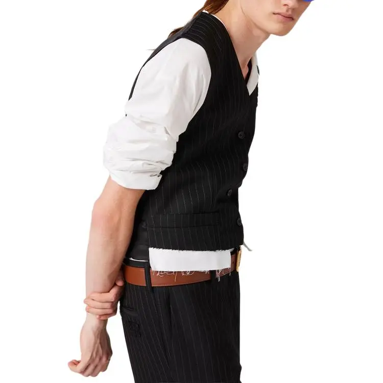 MIU MIU Pinstripe Vest 'Black'-3