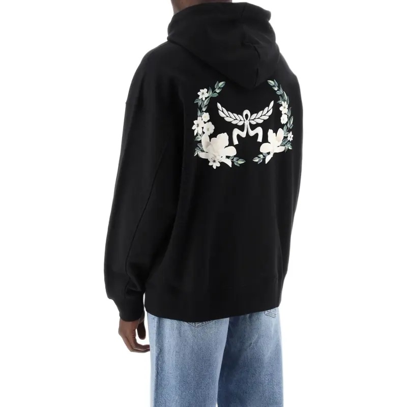 MCM Logo Detailed Drawstring Hoodie-3