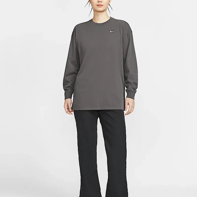 Nike Sportswear Drop Shoulder Sleeve T Shirt Women's Medium Gray-1