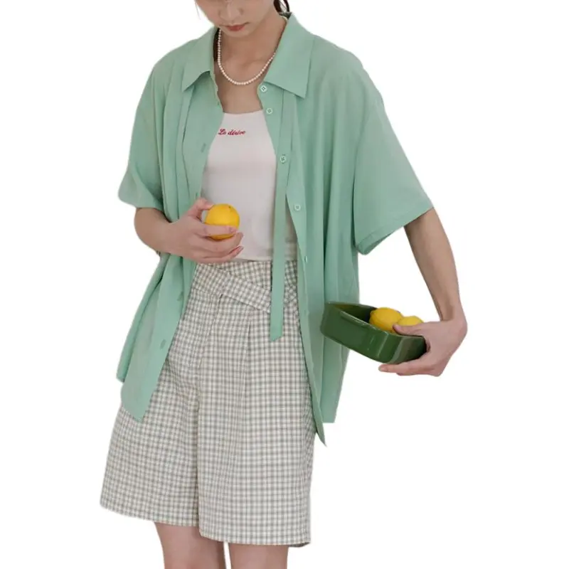 Omont Green And White Plaid Women's-4