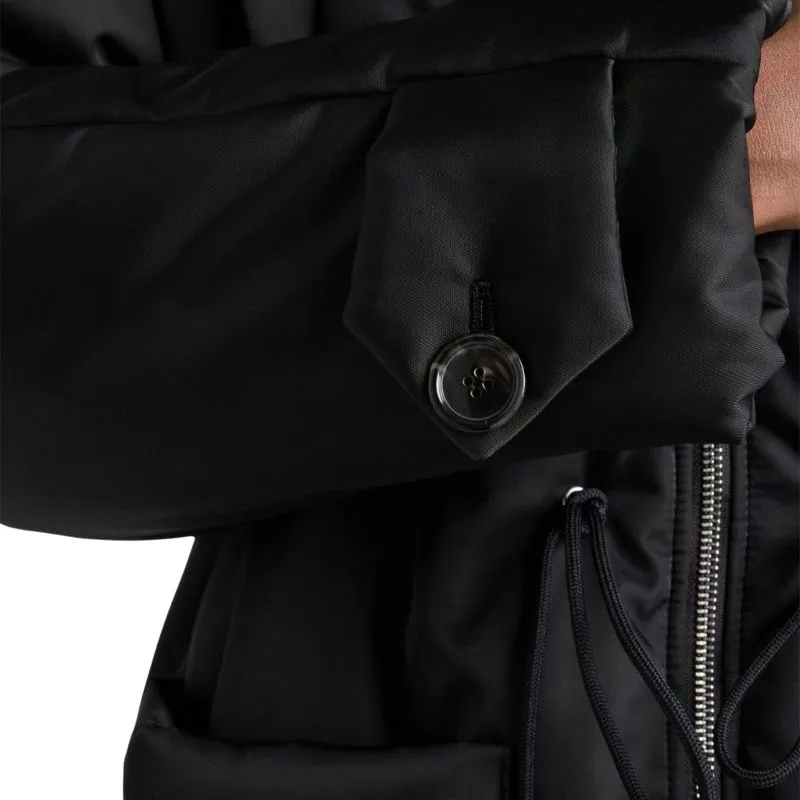 PRADA Logo Plaque Padded Zipped Long Coat-4