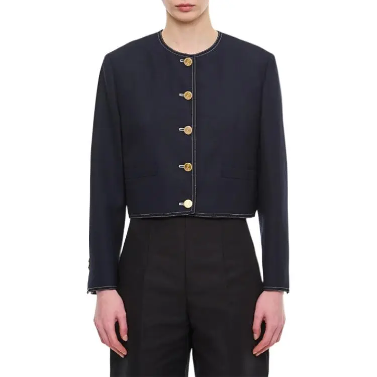 THOM BROWNE Fresco Box Pleat Cardigan Jacket-3