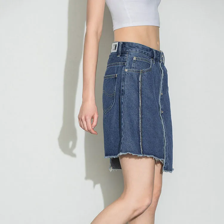 Lee Denim Short Skirts Women's Blue-4