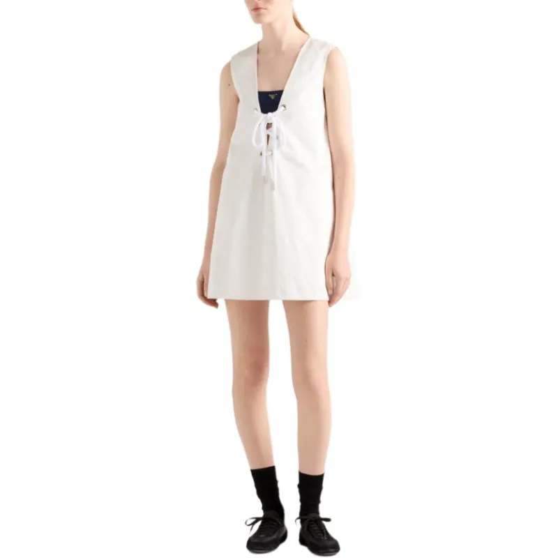PRADA Sleeveless Dress Women's White-1