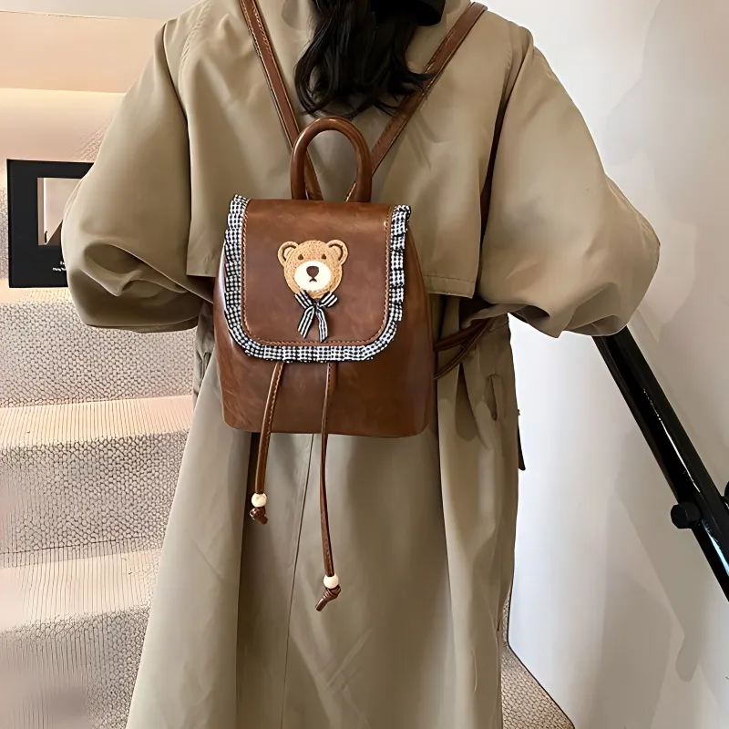 Fitchell PU Backpack Women's Coffee/Brown-5