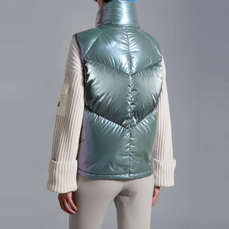 Moncler Vests Women's Aqua Green-3
