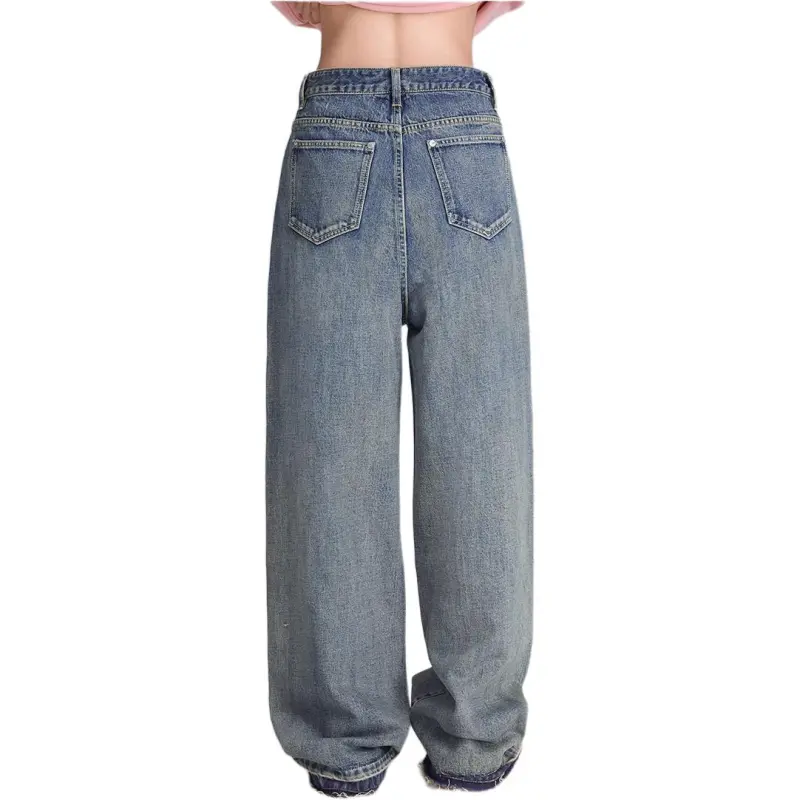 LALABOBO Jeans Women's Medium Blue White-4