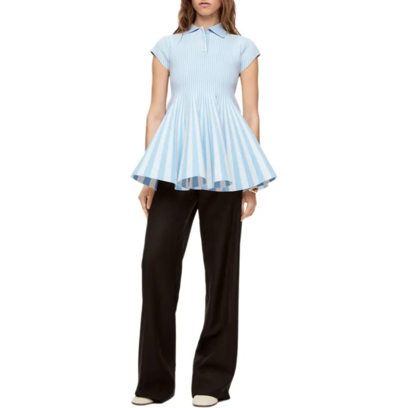 LOEWE Short Sleeved Dress Women's Blue-2