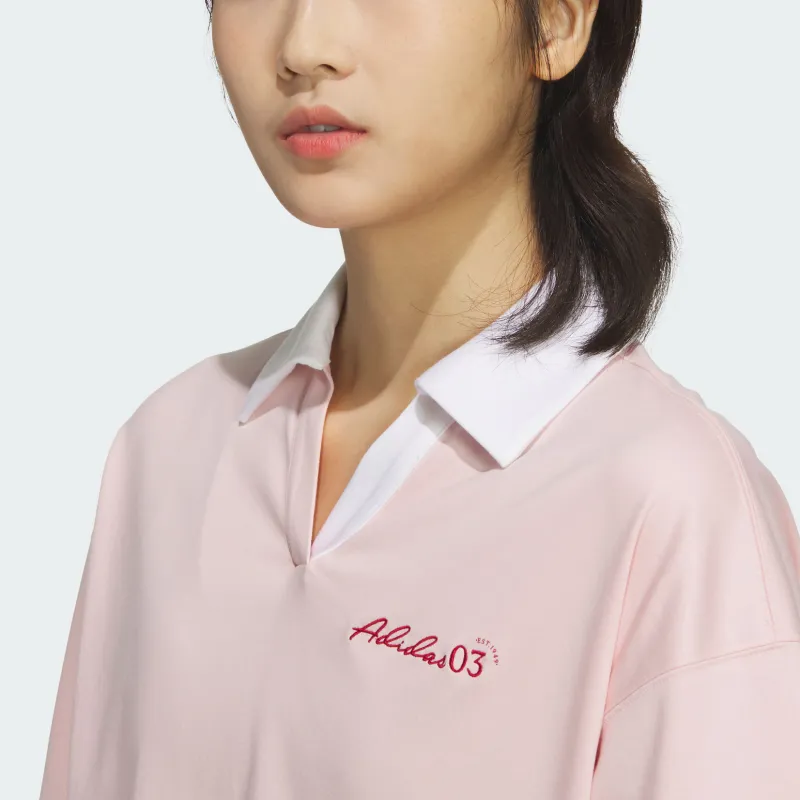 Adidas VERBIAGE Polo Shirt Women's Light Pink-3